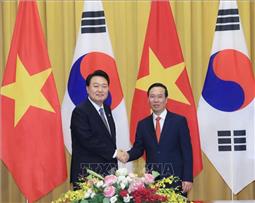 Chủ tịch nước Võ Văn Thưởng chủ trì Lễ đón Tổng thống Hàn Quốc Yoon Suk Yeol